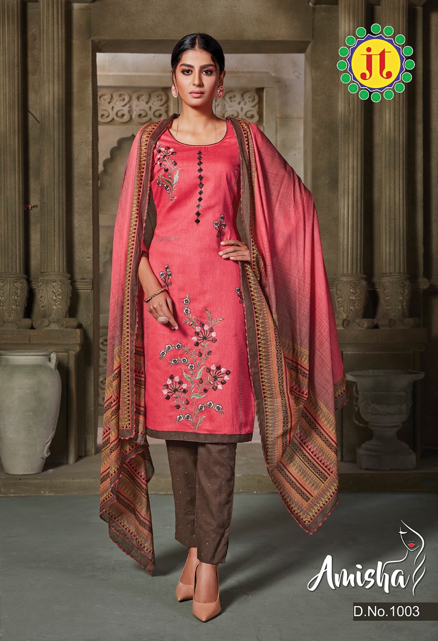 Jt  Presents Amisha  Casual Wear Dress Material