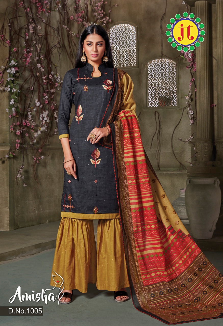 Jt  Presents Amisha  Casual Wear Dress Material
