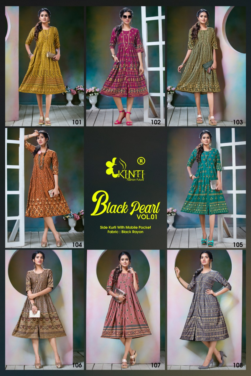 Kinti  Presents Black Pearl Designer Kurtis Collection