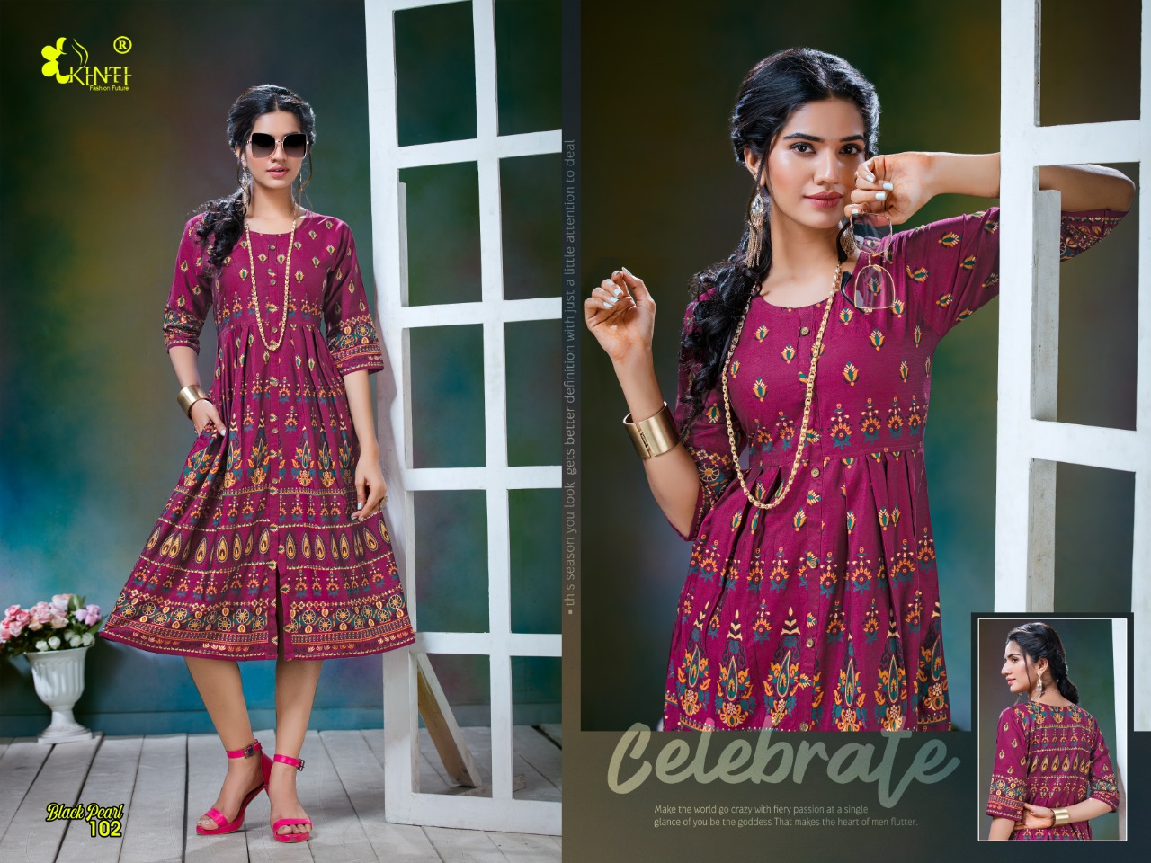 Kinti  Presents Black Pearl Designer Kurtis Collection