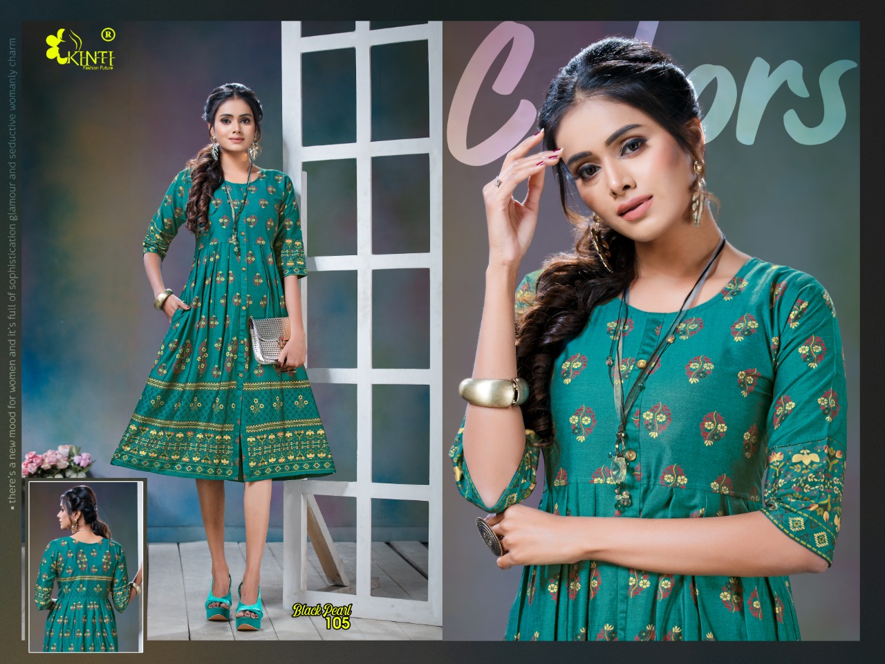 Kinti  Presents Black Pearl Designer Kurtis Collection