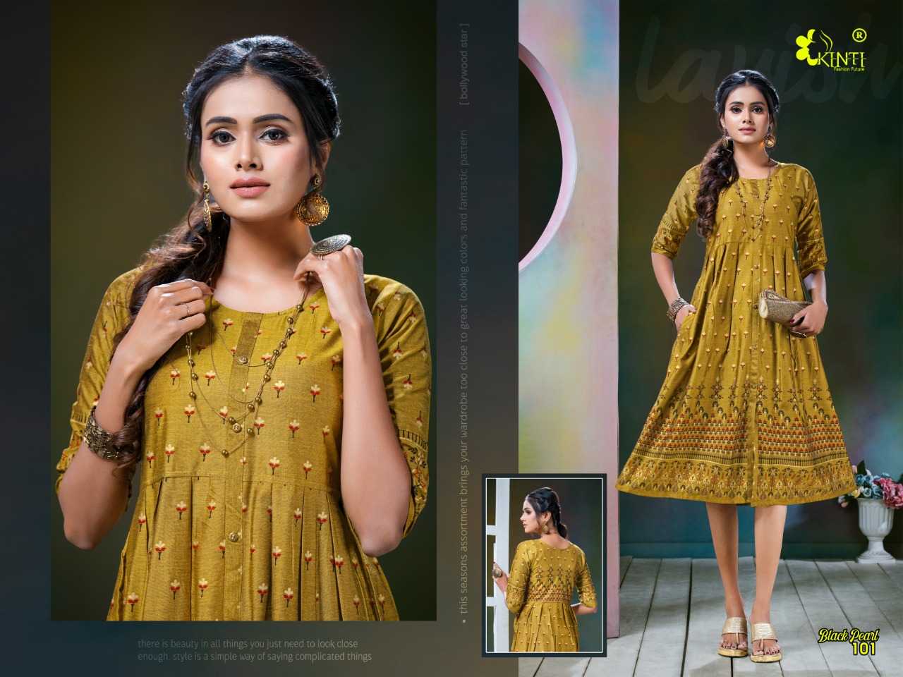 Kinti  Presents Black Pearl Designer Kurtis Collection