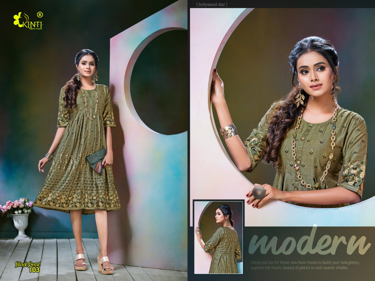 Kinti  Presents Black Pearl Designer Kurtis Collection