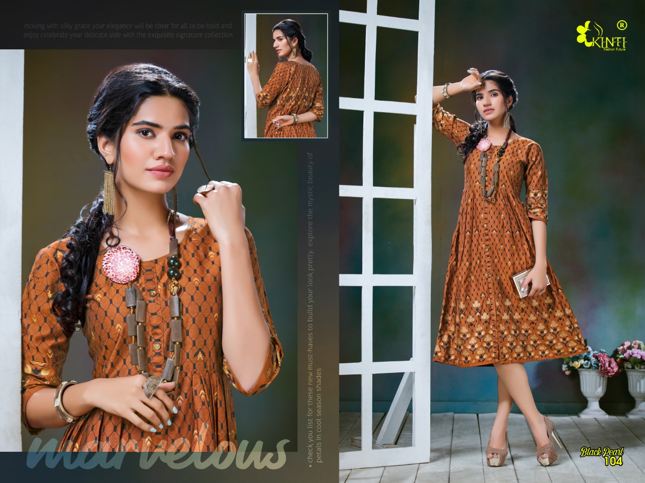 Kinti  Presents Black Pearl Designer Kurtis Collection