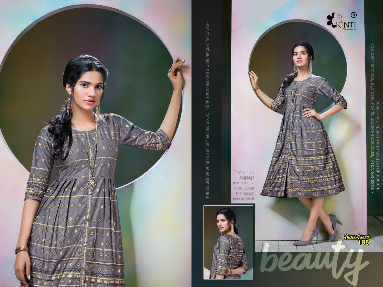 Kinti  Presents Black Pearl Designer Kurtis Collection