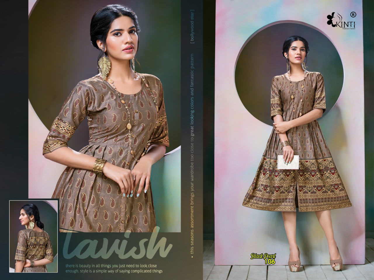 Kinti  Presents Black Pearl Designer Kurtis Collection