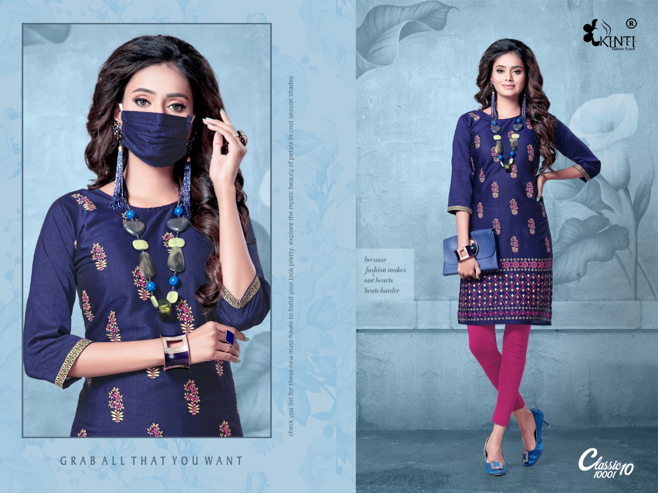 Kinti Presents  Classic Vol 10 Printed Kurti Collection