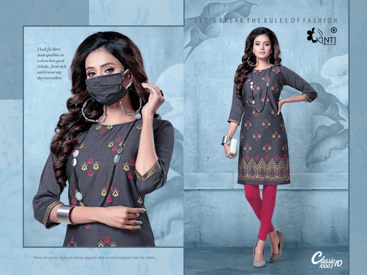 Kinti Presents  Classic Vol 10 Printed Kurti Collection