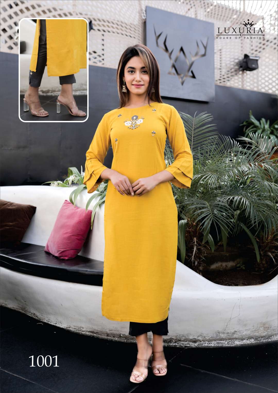 Luxuria Presents  Carnival  Kurti With Bottom