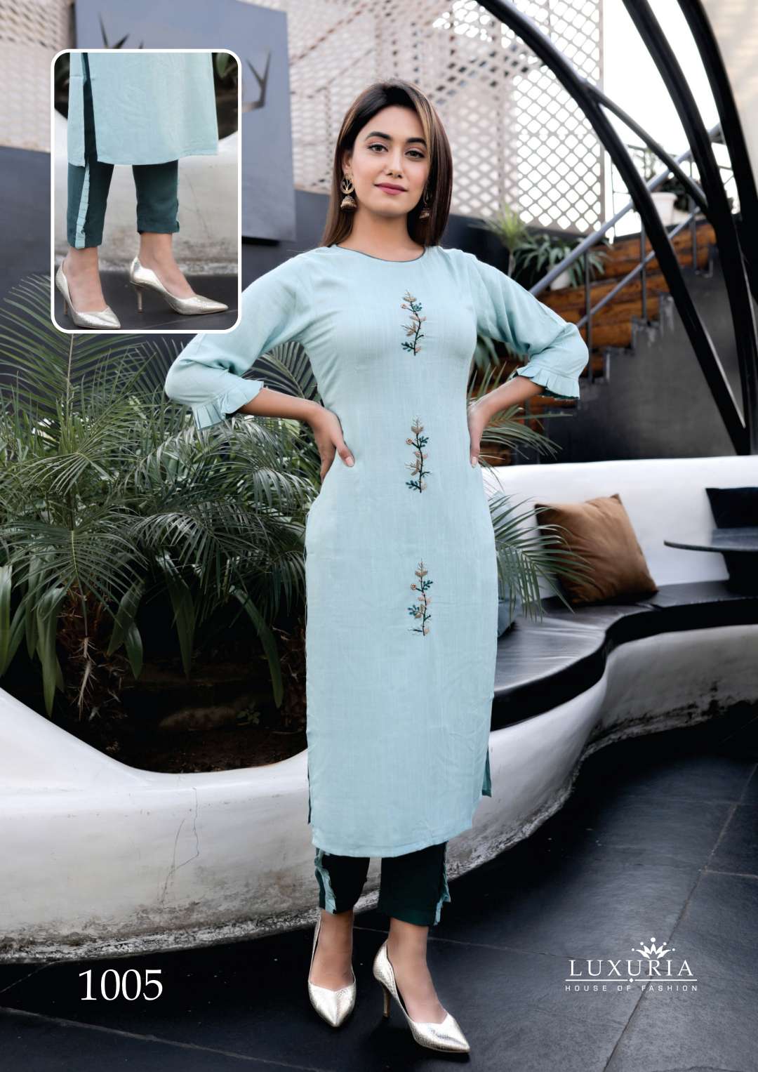 Luxuria Presents  Carnival  Kurti With Bottom