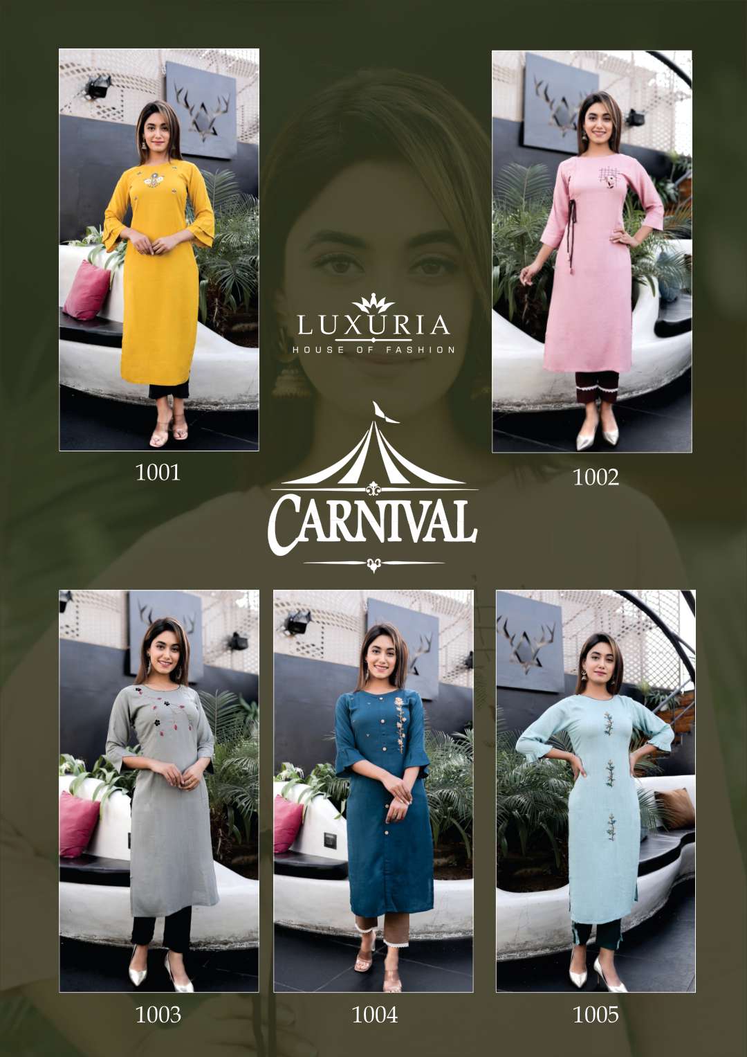 Luxuria Presents  Carnival  Kurti With Bottom