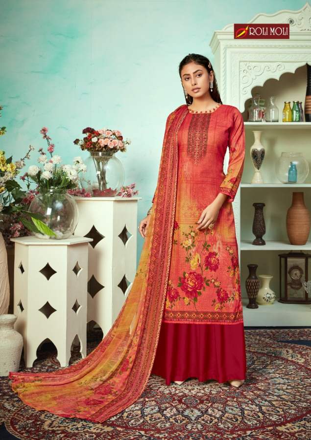Roli Moli Presents  Mallika Vol 4 Printed Dress Material