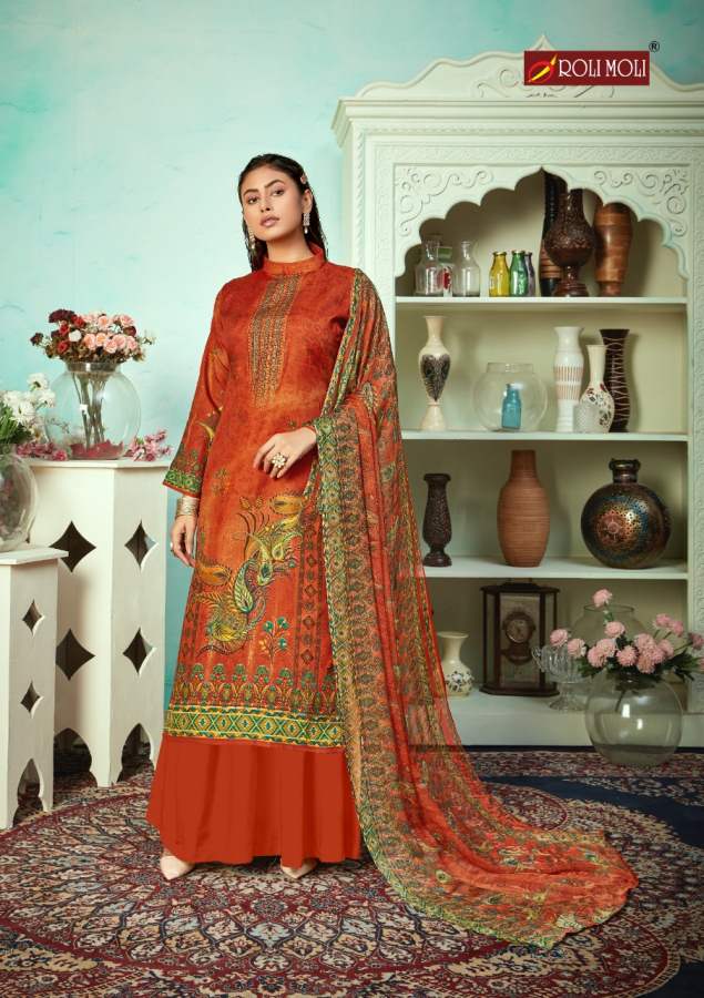 Roli Moli Presents  Mallika Vol 4 Printed Dress Material