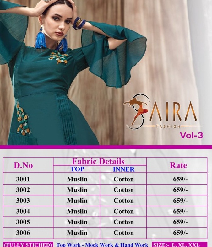 Saira Vol 3 Designer  Kurti Collection