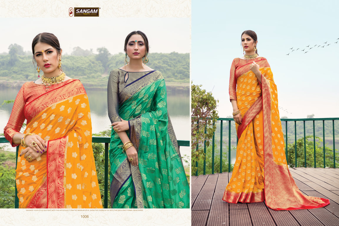 Sangam Presents  Amber Silk Designer Sarees Collection