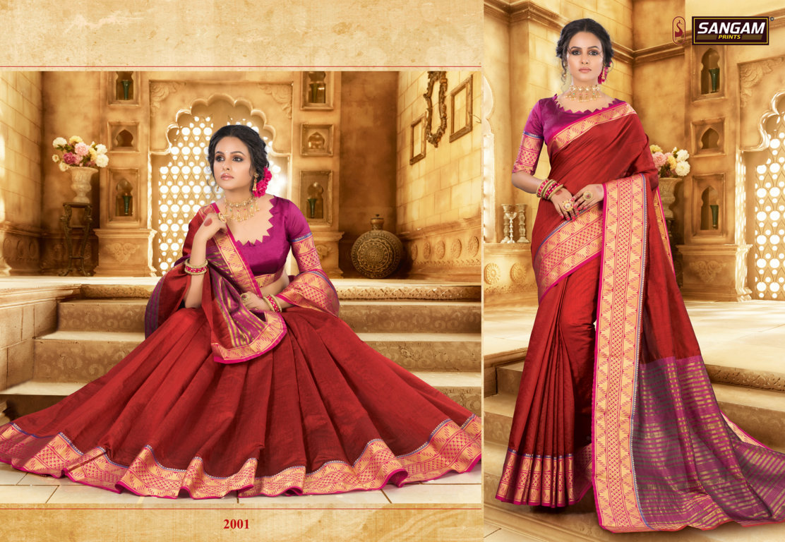 Sangam  Presents  Kolkata Handloom  Sarees Collection
