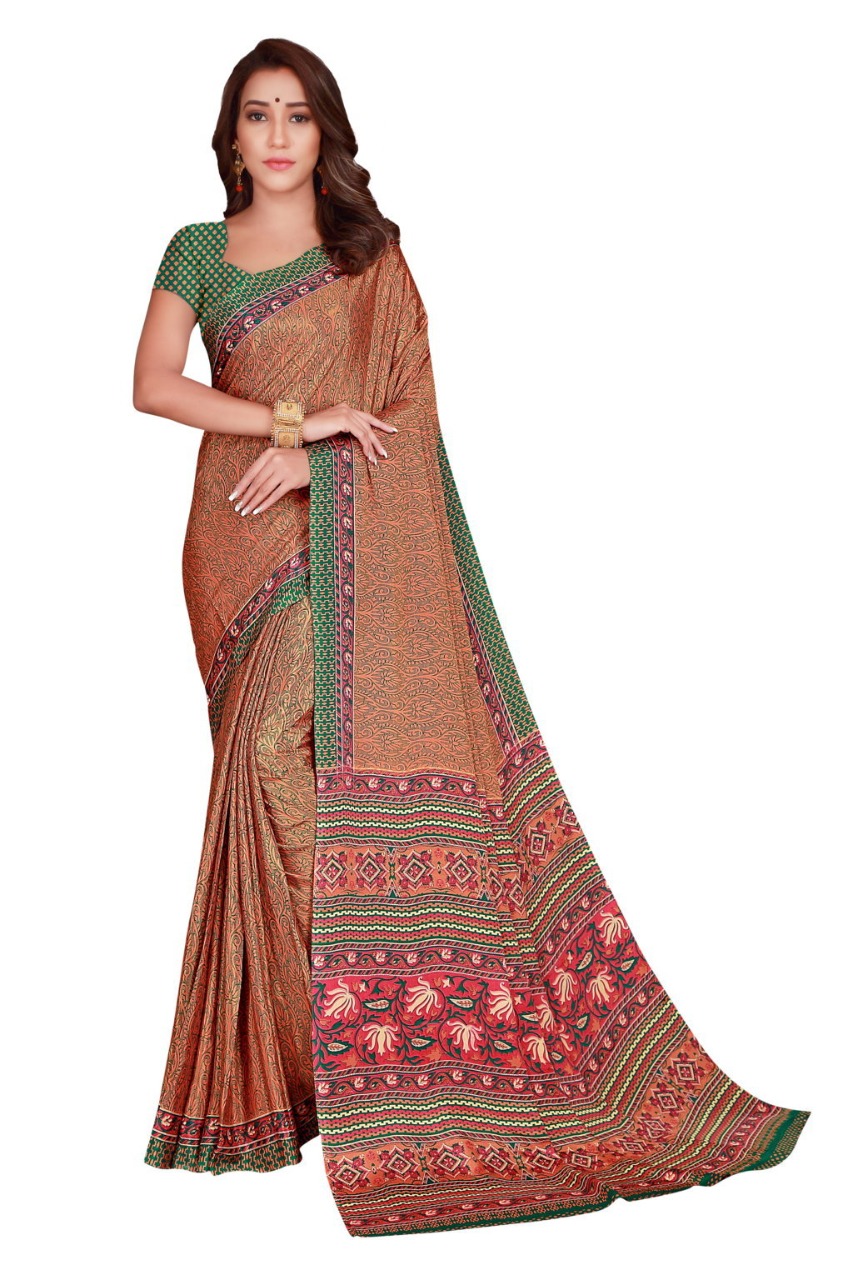 Sangam Presents Silk Crepe Sarees Collection