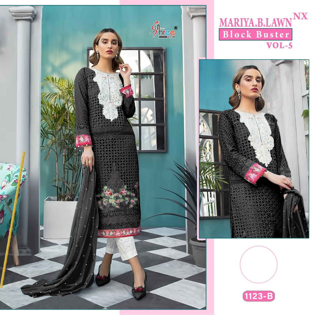 Shree Presents  Mariya B Lawn Block Buster Vol 5 Nx Pakistani Salwar Suits