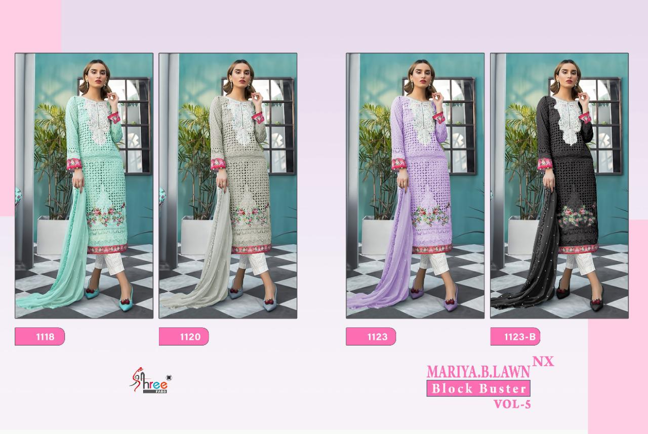 Shree Presents  Mariya B Lawn Block Buster Vol 5 Nx Pakistani Salwar Suits