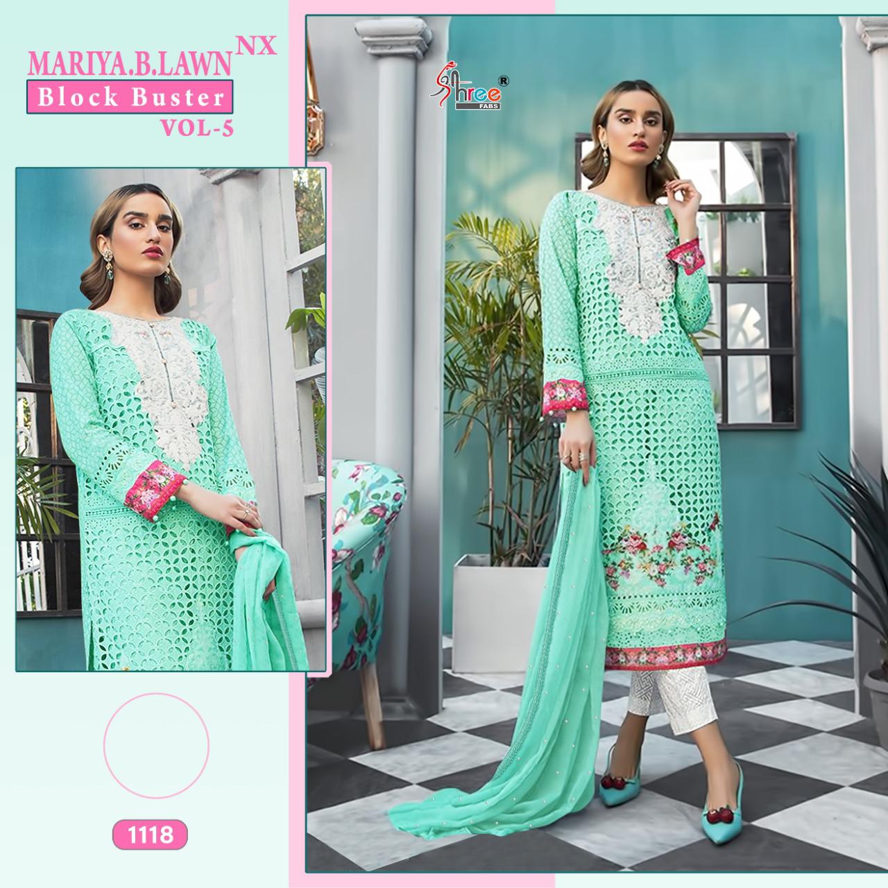 Shree Presents  Mariya B Lawn Block Buster Vol 5 Nx Pakistani Salwar Suits