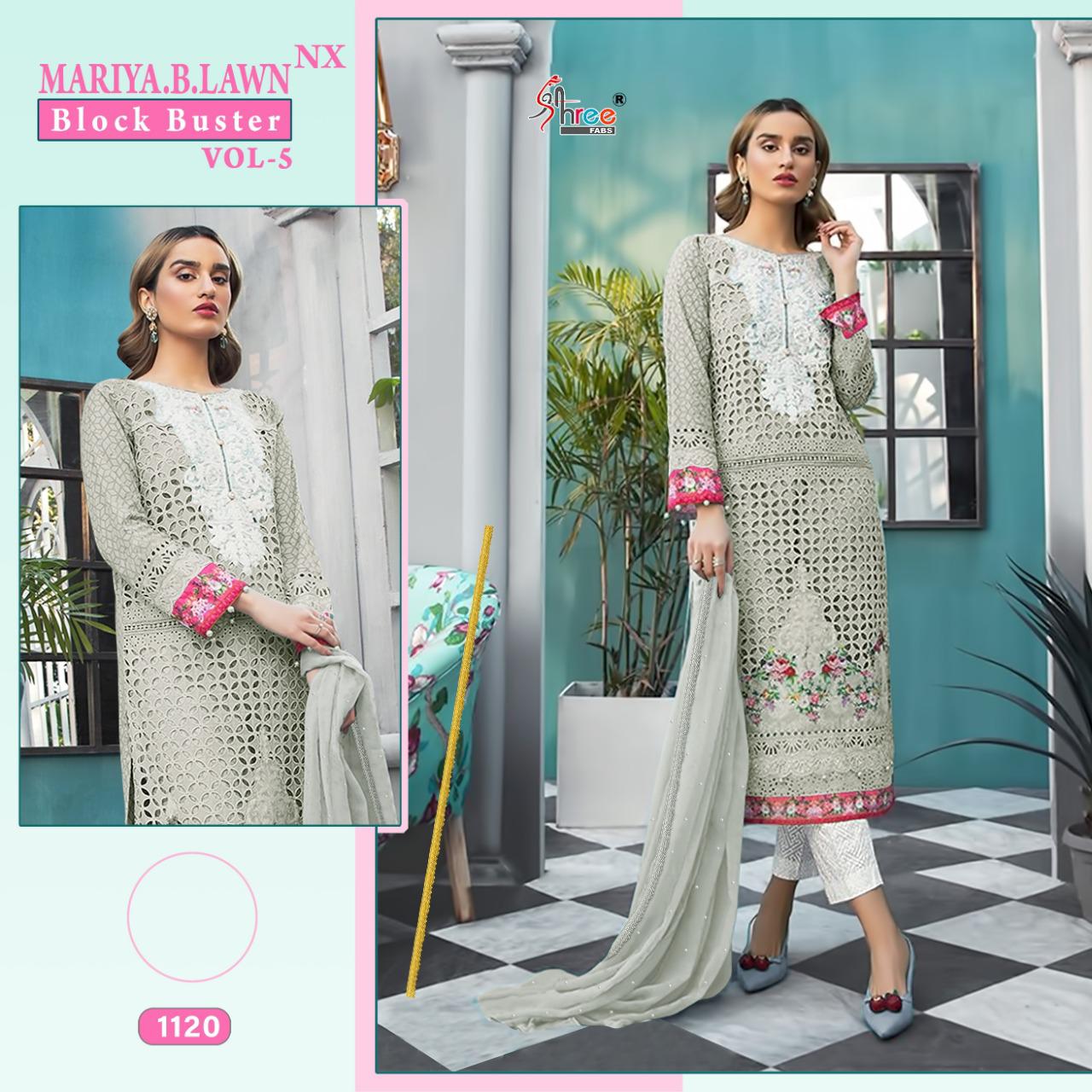 Shree Presents  Mariya B Lawn Block Buster Vol 5 Nx Pakistani Salwar Suits