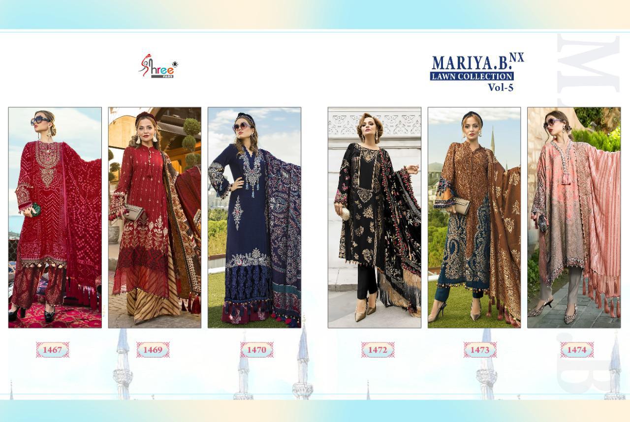 Shree  Presents Mariya B Lawn Collection Vol  5 Nx Pakistani Suits