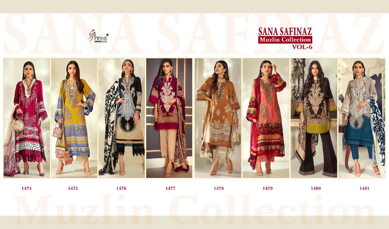 Shree Presents  Sana Safinaz Muzlin Collection Vol 6  Pakistani Salawar Suits