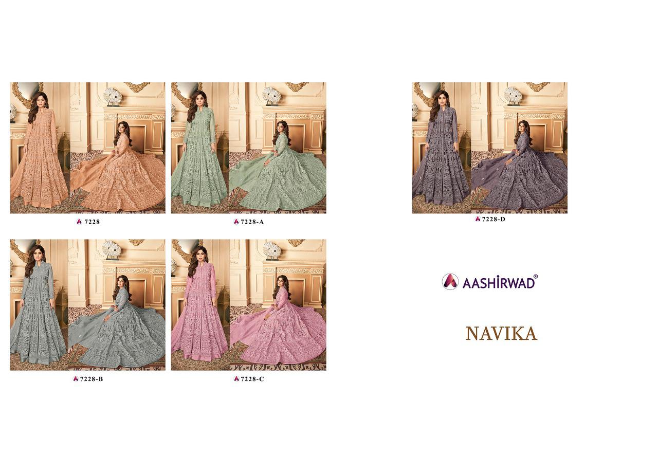 Aashirwad  Presents Navika 7228  Designer Salwar Suits