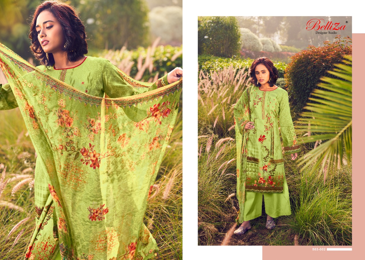 Belliza  Presents Rustic Garden Dress Materials Collection