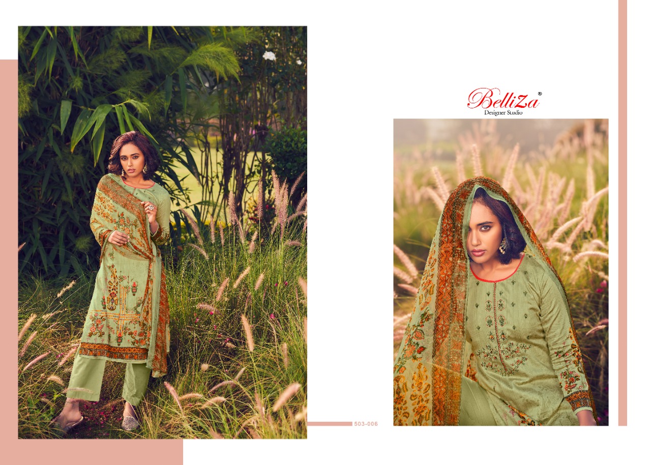 Belliza  Presents Rustic Garden Dress Materials Collection