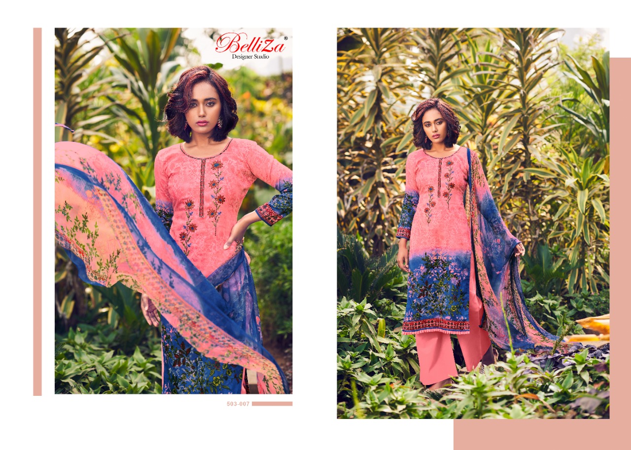 Belliza  Presents Rustic Garden Dress Materials Collection