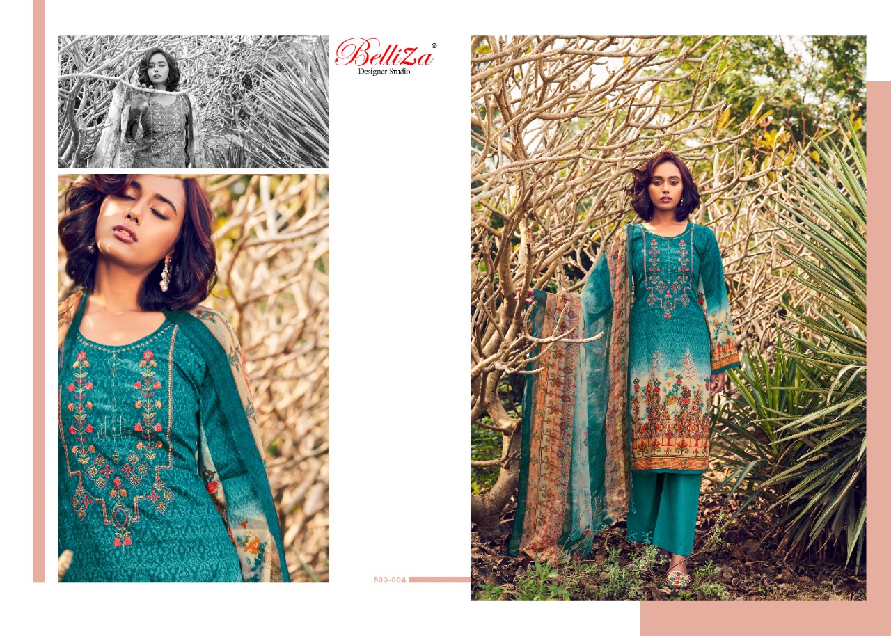 Belliza  Presents Rustic Garden Dress Materials Collection