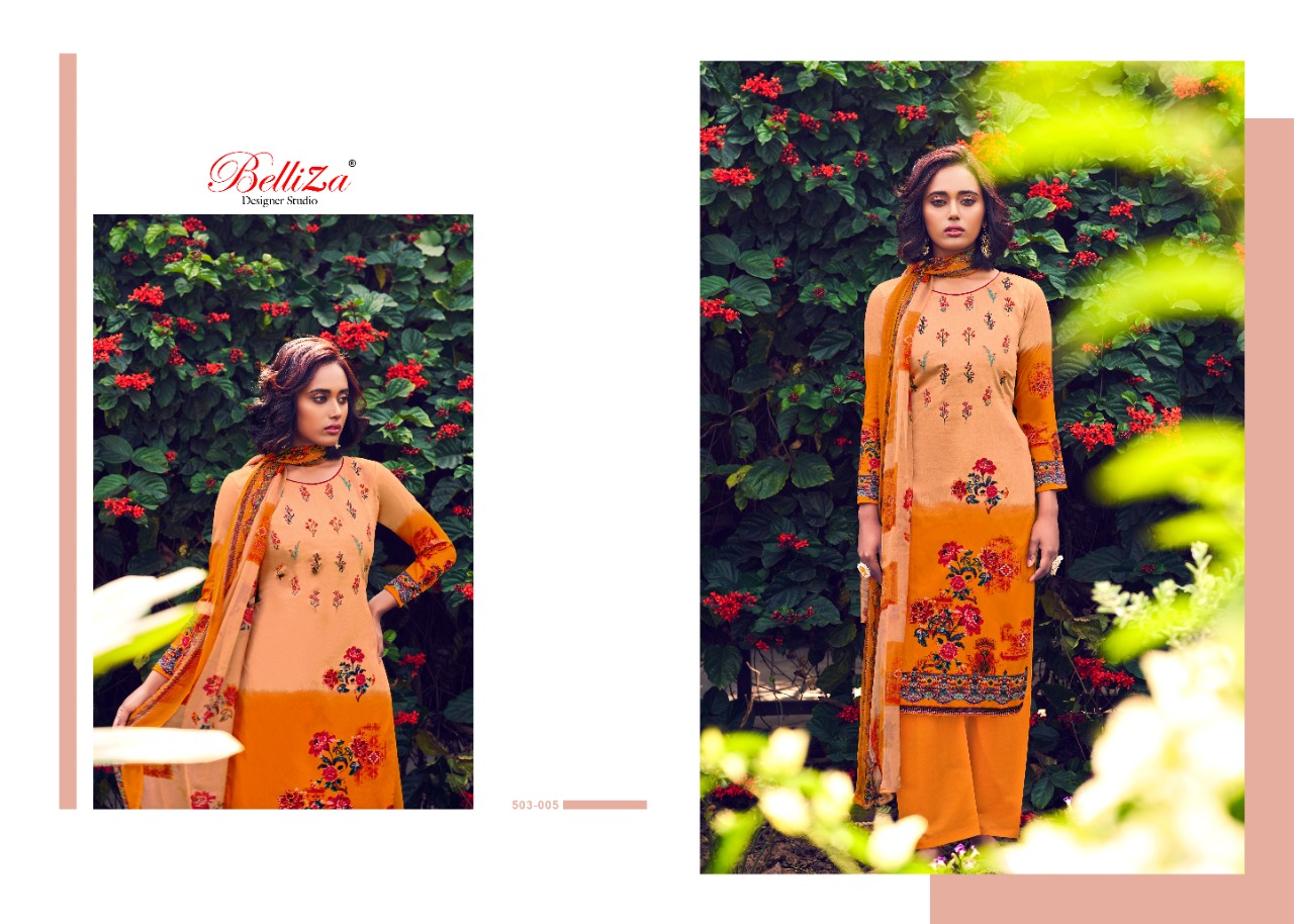 Belliza  Presents Rustic Garden Dress Materials Collection