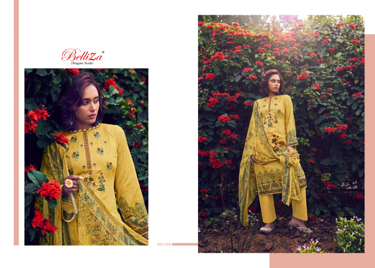 Belliza  Presents Rustic Garden Dress Materials Collection