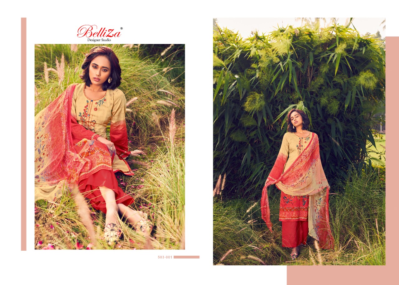 Belliza  Presents Rustic Garden Dress Materials Collection
