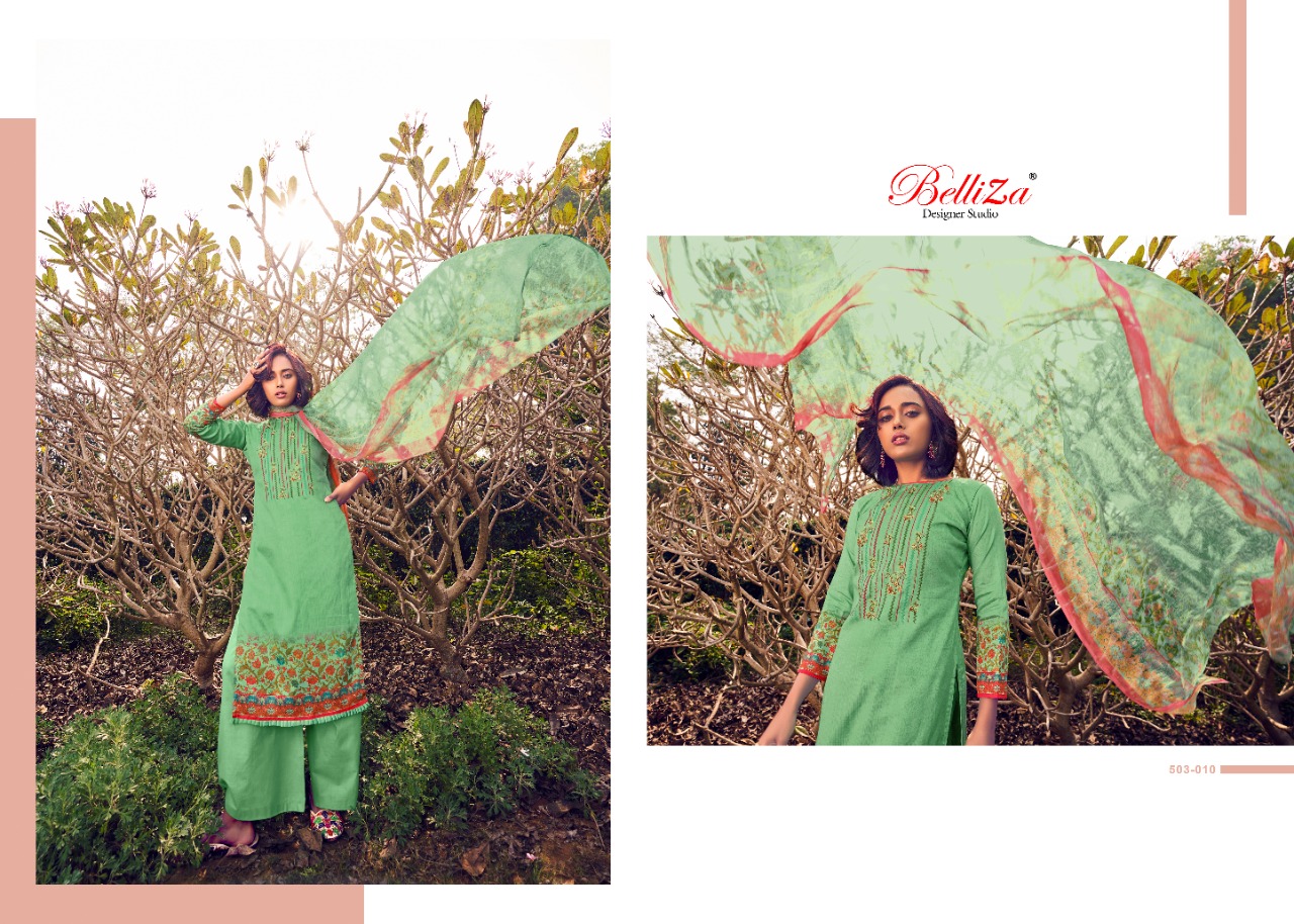 Belliza  Presents Rustic Garden Dress Materials Collection