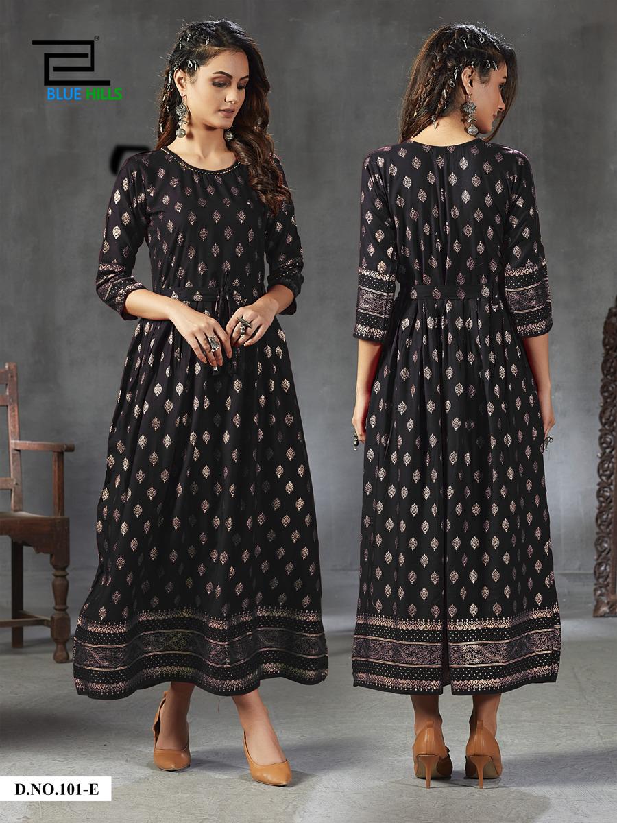 Blue Hills  Presents  Gold Fever   Long Kurtis Collection