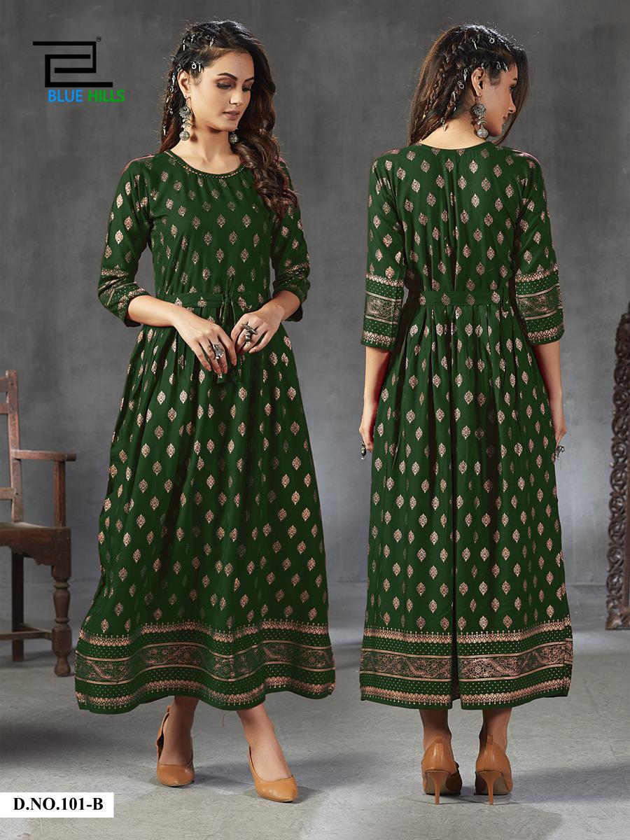 Blue Hills  Presents  Gold Fever   Long Kurtis Collection