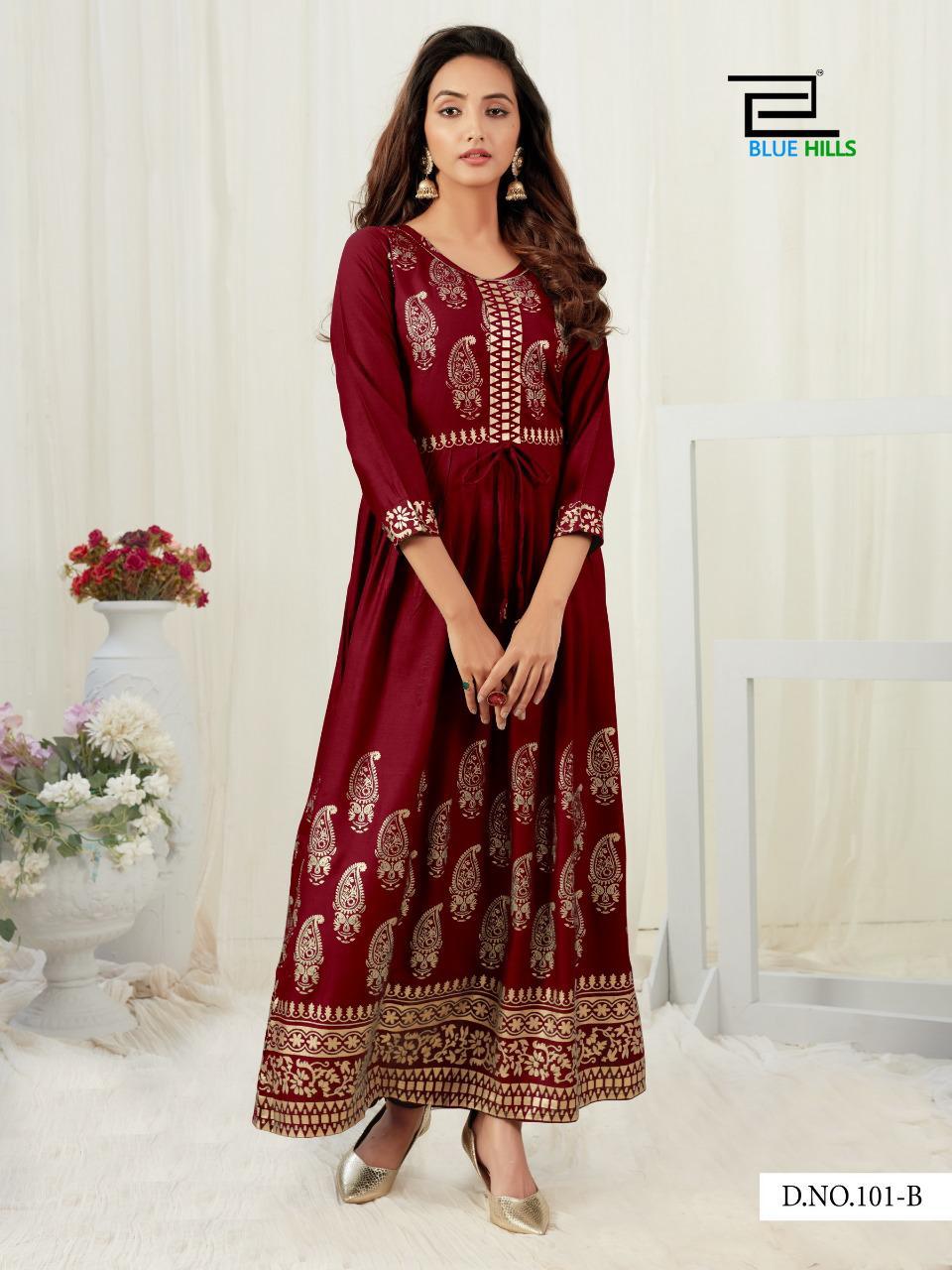 Blue Hills Presents  Gold Touch  Long Kurtis Collection