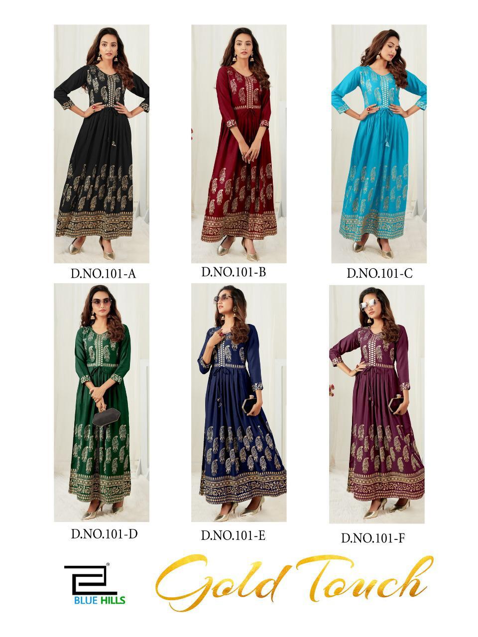 Blue Hills Presents  Gold Touch  Long Kurtis Collection