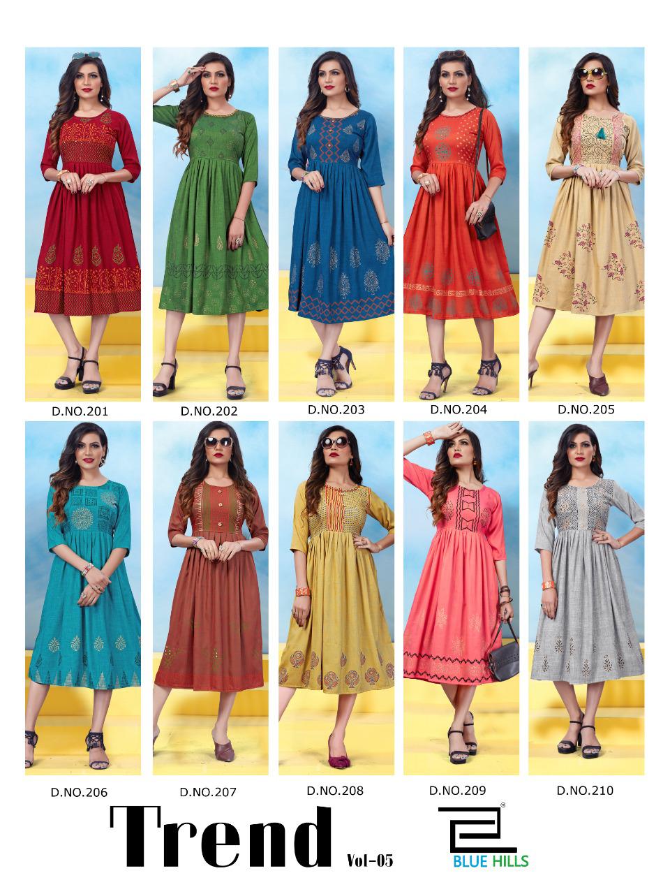 Blue Hills  Presents Trend Vol 5  Long Kurtis Collection