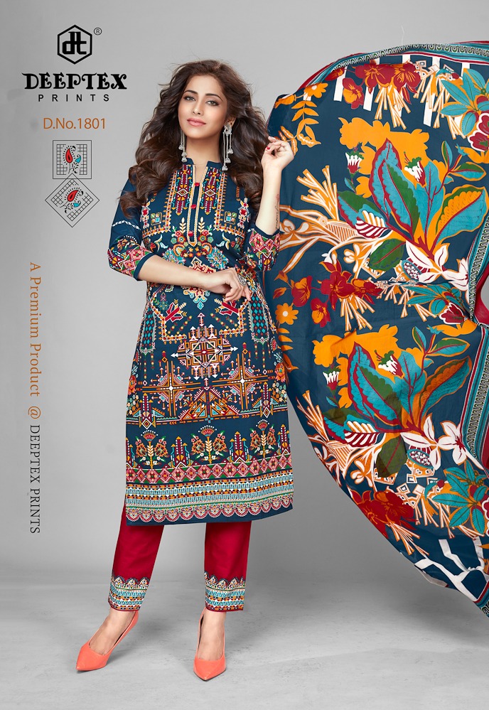 Deeptex  Presents  Chiefguest  Vol 18   Cotton Dress Material