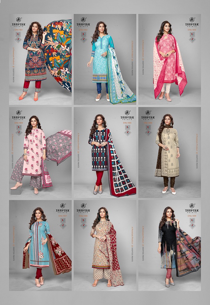 Deeptex  Presents  Chiefguest  Vol 18   Cotton Dress Material