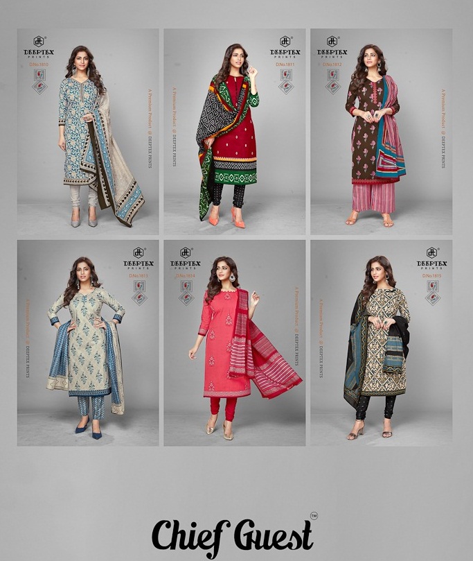 Deeptex  Presents  Chiefguest  Vol 18   Cotton Dress Material