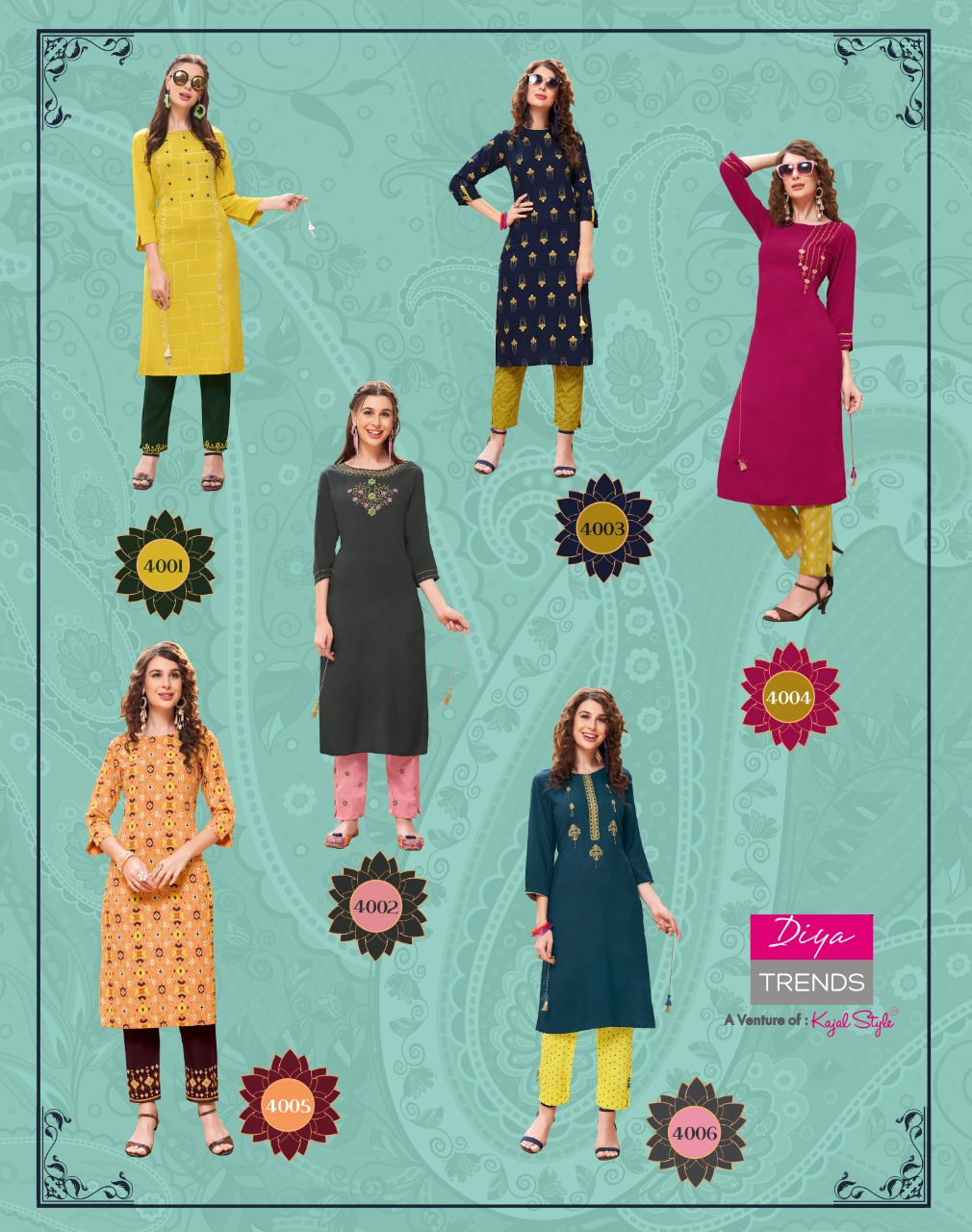 Diya Trends Presents Forever Vol 4  Kurti With Bottom