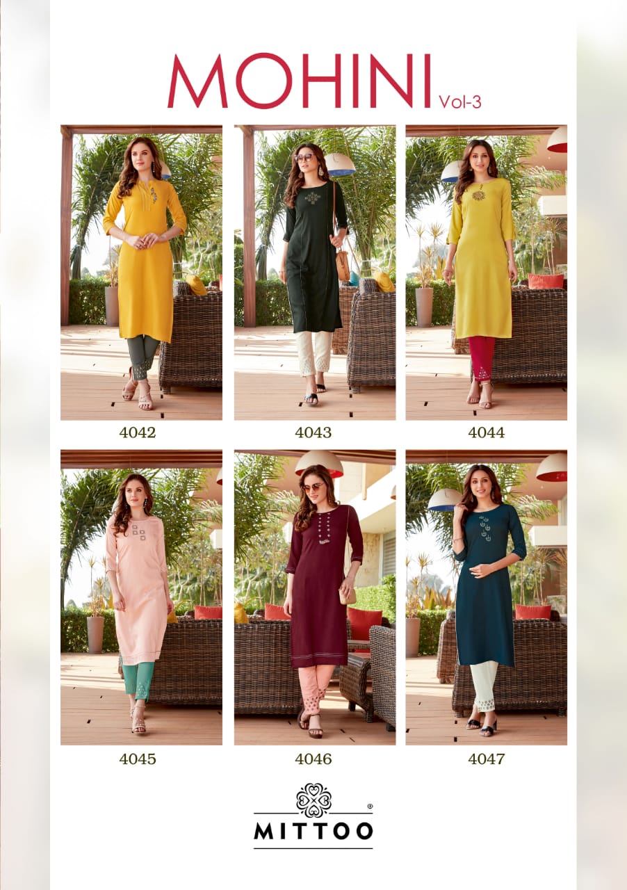 Mittoo Presents  Mohini  Vol 3 Kurti With Bottom Collection