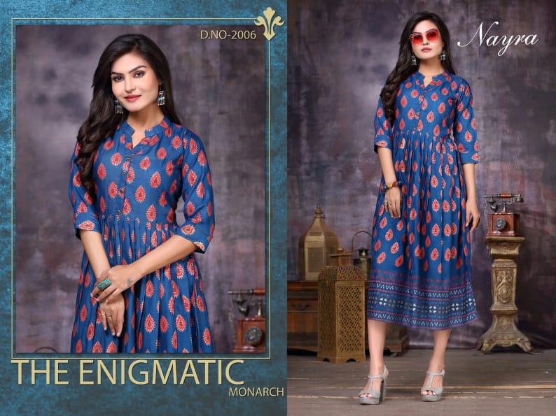 Nayra Flower Ethnic Wear Long Kurtis Collection