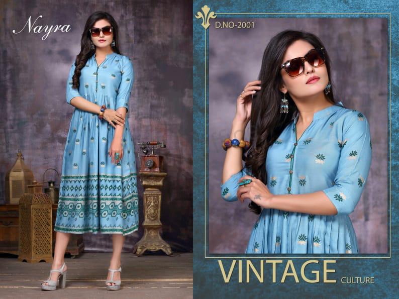 Nayra Flower Ethnic Wear Long Kurtis Collection