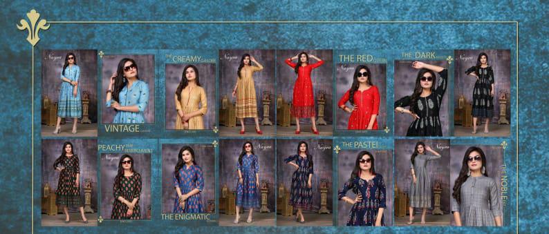 Nayra Flower Ethnic Wear Long Kurtis Collection
