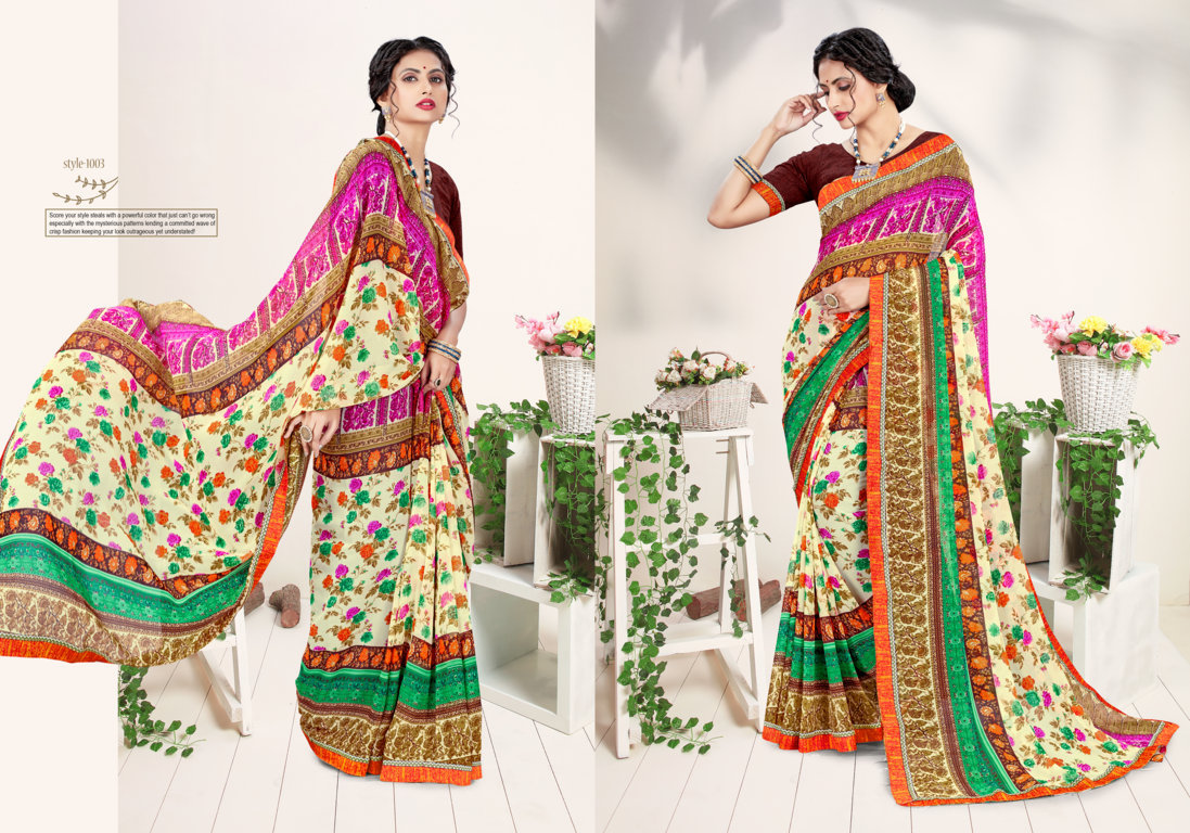 Sangam  Presents Rose Valley Printed  Sarees Collection